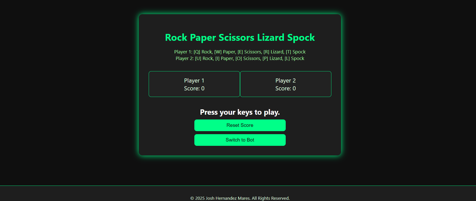 Rock Paper Scissors Lizard Spock